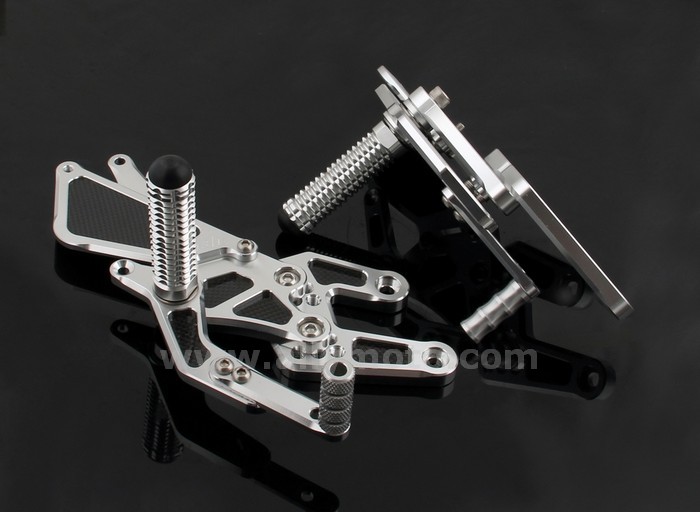 74 Rearset Footpeg Adjust With Carbon Fiber Honda Cbr 600 1000 Rr Silver@3